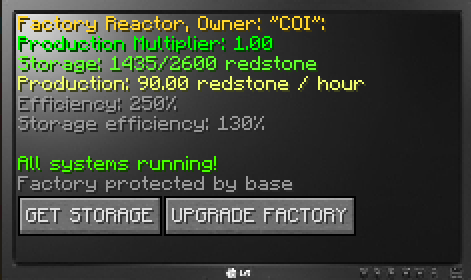 The factory upgrade menu.